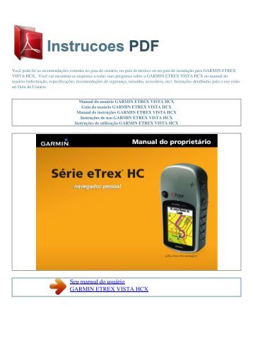 Etrex Vista Hcx Manual
